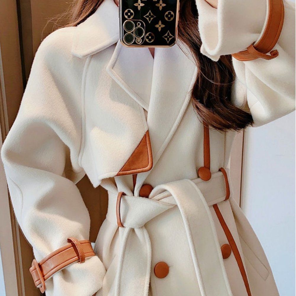 Mademoiselle Wool Blend Women Trench Coat